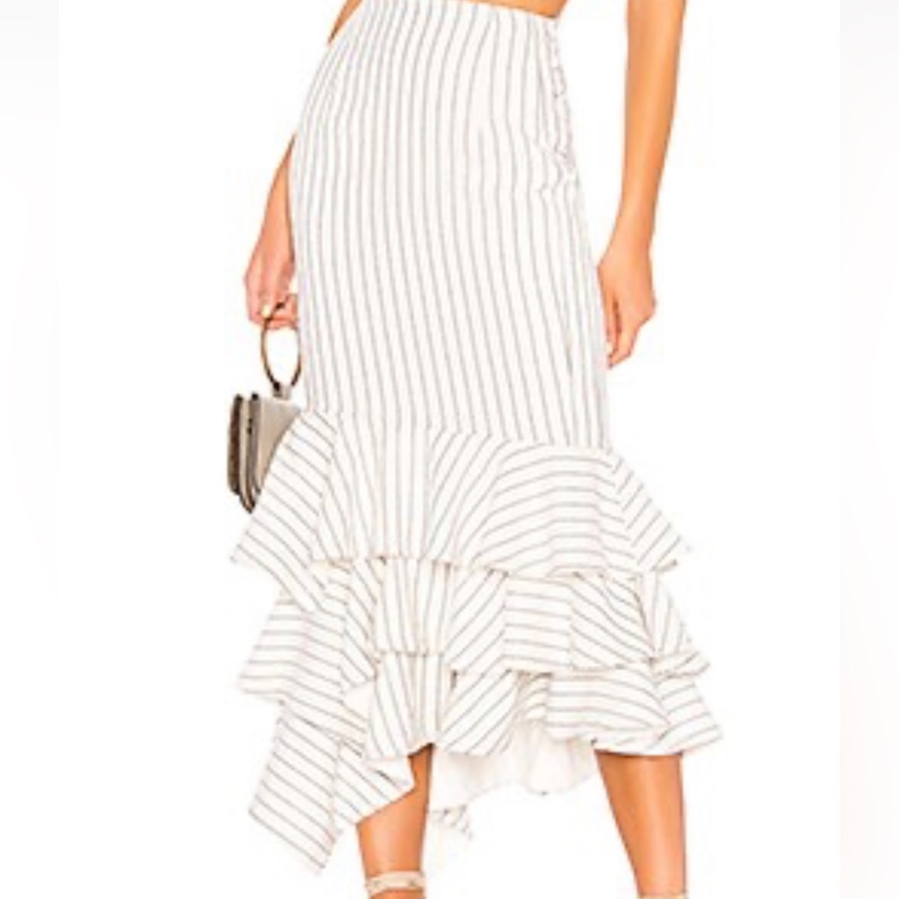 Stripe layered midi skirt set